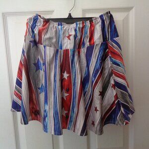 Sparkle Skirts Medium Woman's Patriotic Wood Panels Stars Running Skort Tennis